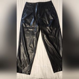 Like New - High Waisted Faux Leather Trousers